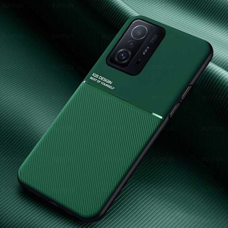 เคส Xiaomi 11T / 11T Pro #เคสแบบฝาหลัง TPU เคลือบหนัง PU สไตล์ธุรกิจที่เรียบง่ายมีแผ่นเหล็กในตัว Minimalist Business Style Leather Coated TPU Built-in metal magnetic plate(สินค้าตัวอย่างสินค้าจริงตรงตามรุ่น)