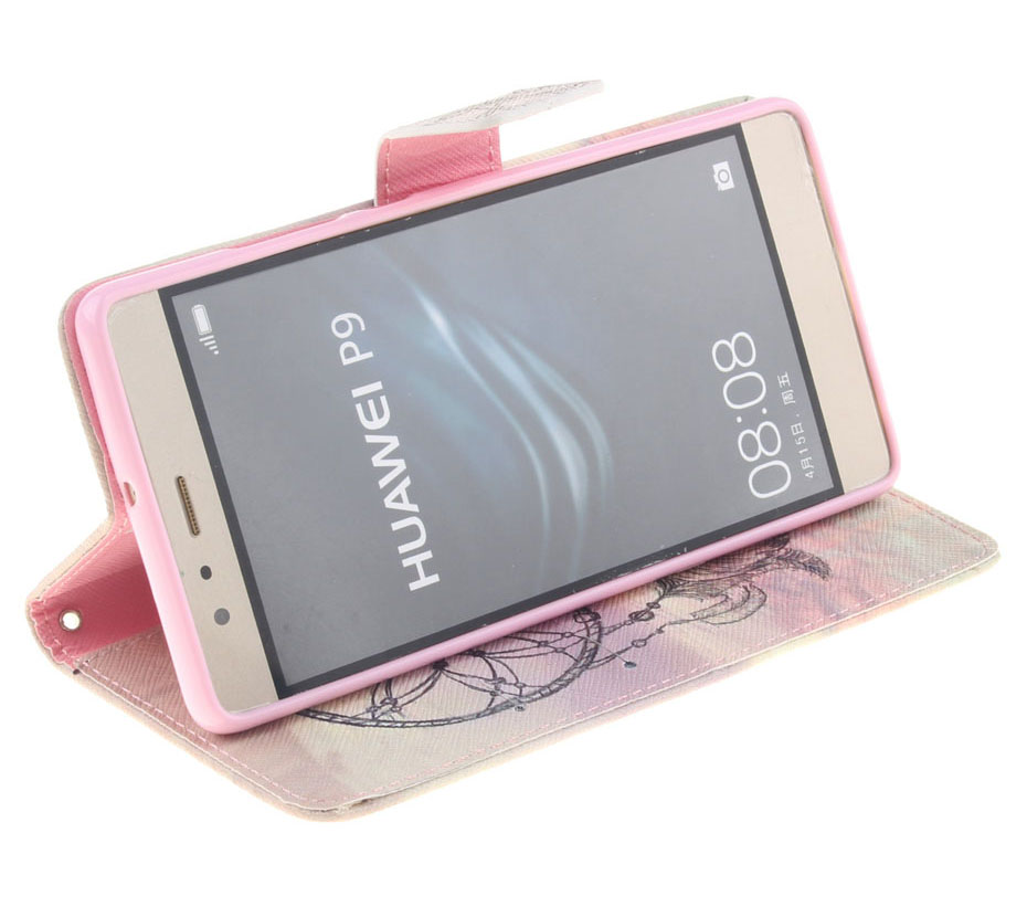 เคส Huawei P10 #เคสฝาพับหนัง PU พิมพ์ลายแบบกระเป๋าสตางค์ ลวดลายทันสมัย