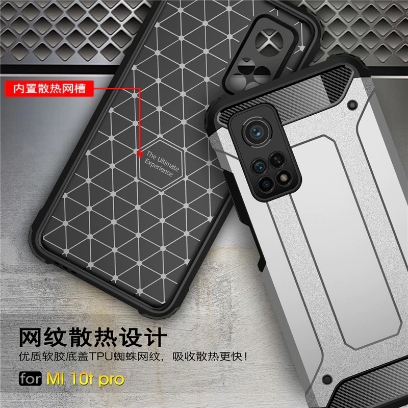 Case Xiaomi Mi 10T Pro #เคสฝาหลังเกราะป้องกัน ไฮบริด พลาสติก+TPU Heavy Duty Rugged Hybrid