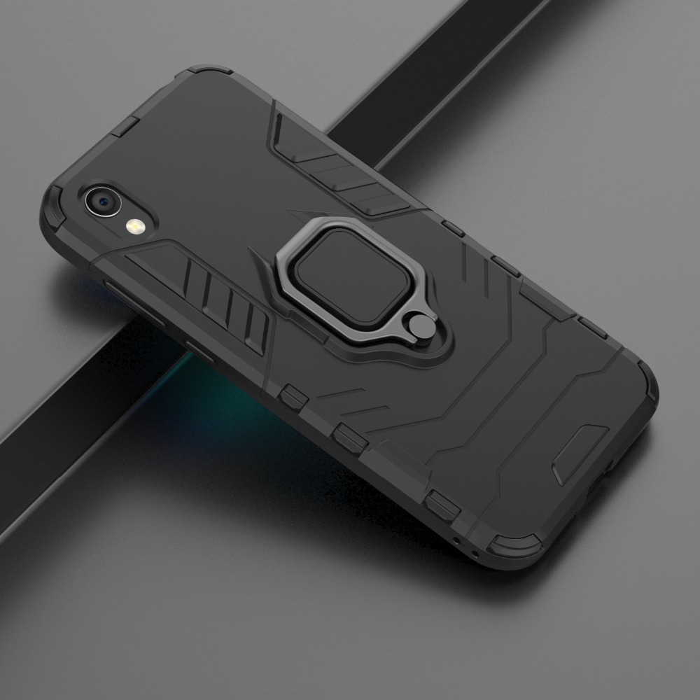 Case Huawei Y5 (2019) #เคสฝาหลังพลาสติกแข็ง +TPU Hybrid Case มีแหวนสวมนิ้วโลหะ