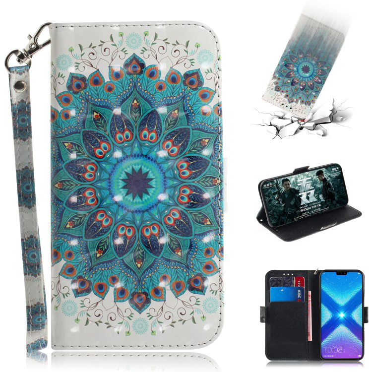 เคส Honor 8X #เคสฝาพับแบบกระเป๋าสตางค์ลายน่ารักๆ Pattern Printing Wallet Stand