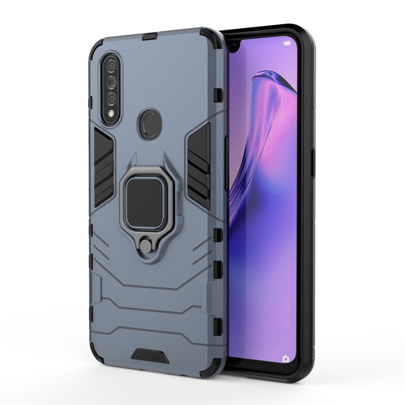 Case OPPO A31 2020 #เคสฝาหลังพลาสติกแข็ง +TPU Hybrid Case มีแหวนสวมนิ้วโลหะ