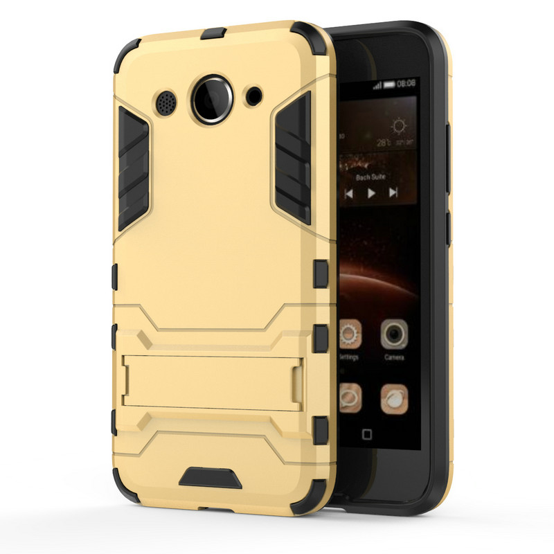 เคส Huawei Y3 (2017) #เคสฝาหลังไฮบริด พลาสติก +TPU มีขาตั้งในตัว