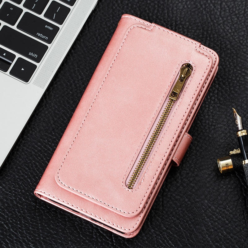 เคส Samsung Galaxy Note 10 Lite #เคสฝาพับแบบกระเป๋าสตางค์ช่องใส่บัตรหลายช่อง Multi-slot Wallet Zippered Leather พร้อมสายคล้อง