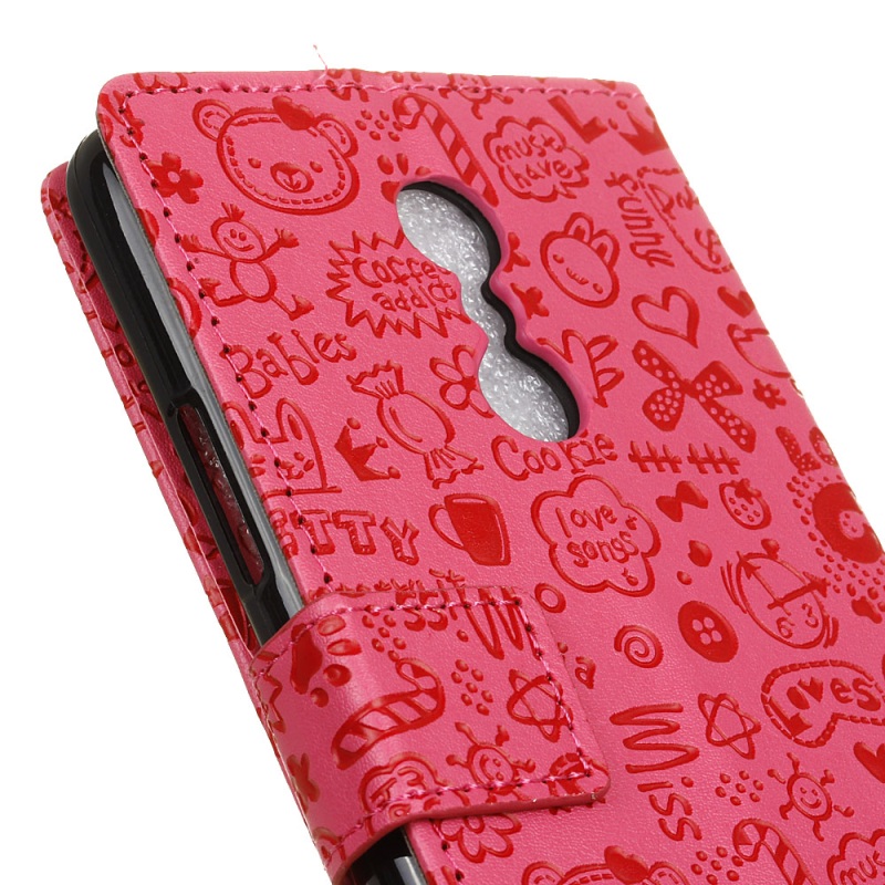 เคส Lenovo K6 Note สไตล์กระเป๋าสตางค์ ภาพการ์ตูน Graffiti น่ารักๆสีสันสดใสสวยงาม