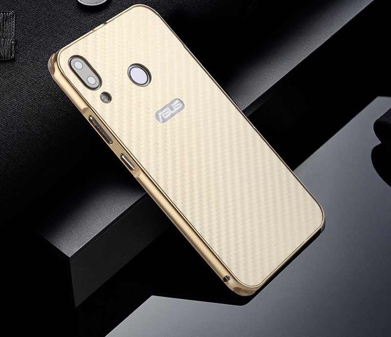 Case Asus Zenfone 5 ZE620KL / Zenfone 5Z ZS620KL #เคสฝาหลังกรอบโลหะ + ฝาหลังเลื่อนสไลด์ลายคาร์บอนไฟเบอร์