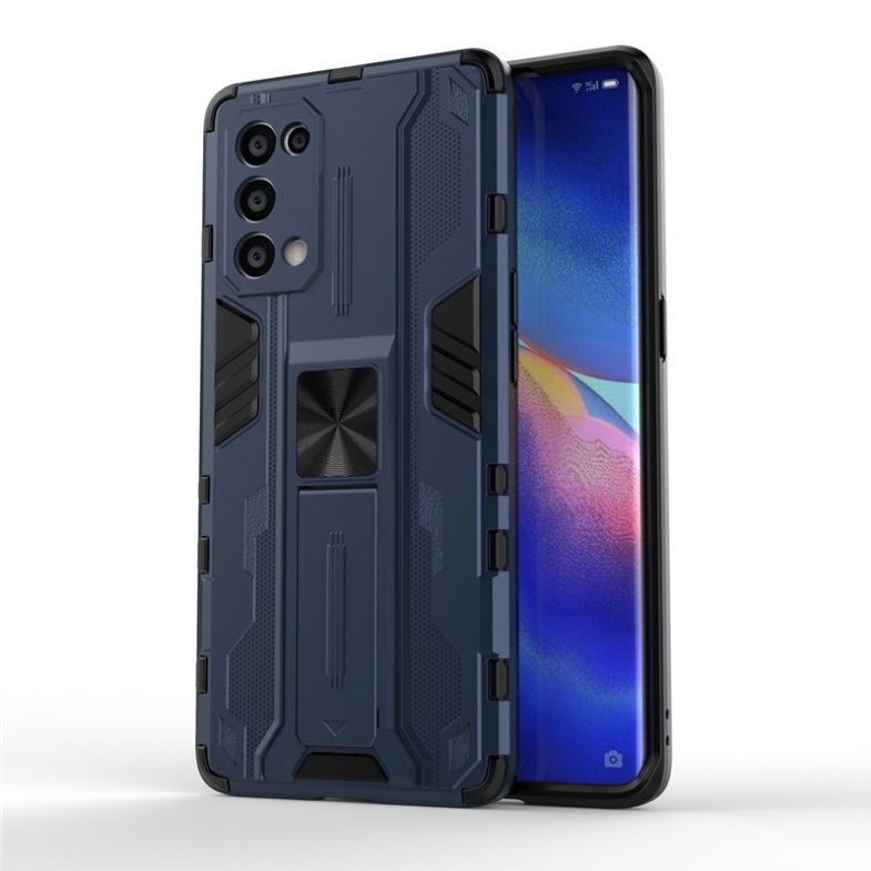 เคส OPPO Reno 5 Pro 5G #เคสฝาหลังพลาสติก ไฮบริด TPU + Kickstand Case Armor Stlye TPU Soft Rubber