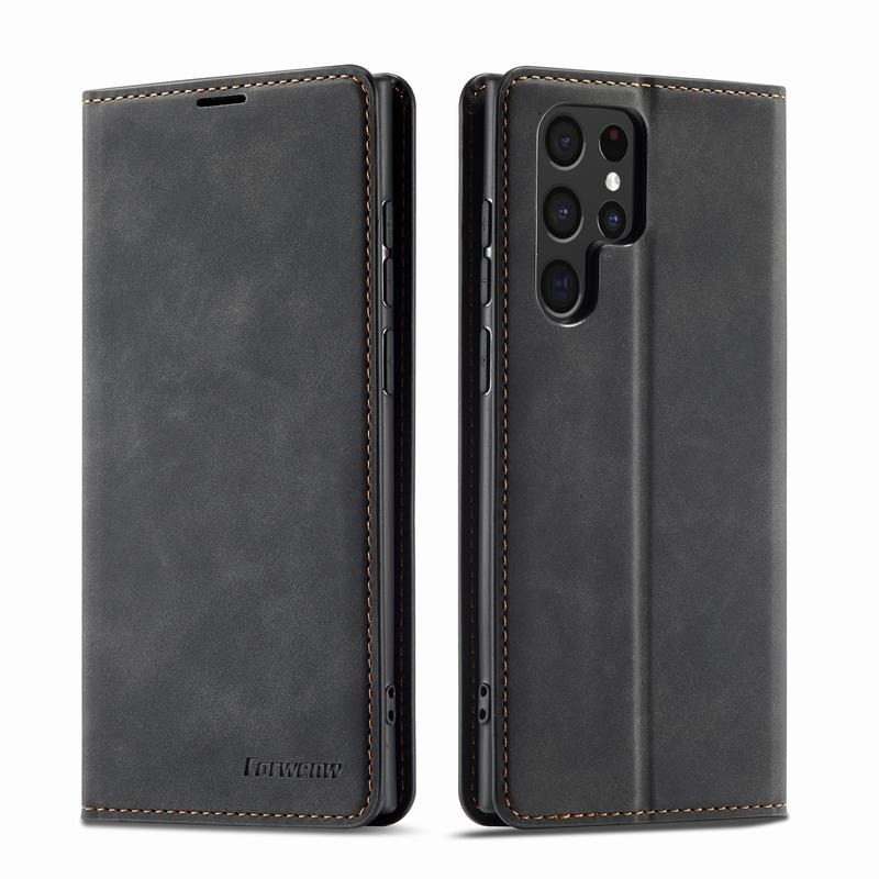 Case Samsung Galaxy S22 Ultra 5G #เคสฝาพับแบบกระเป๋าสตางค์ FORWENW Leather Wallet Case