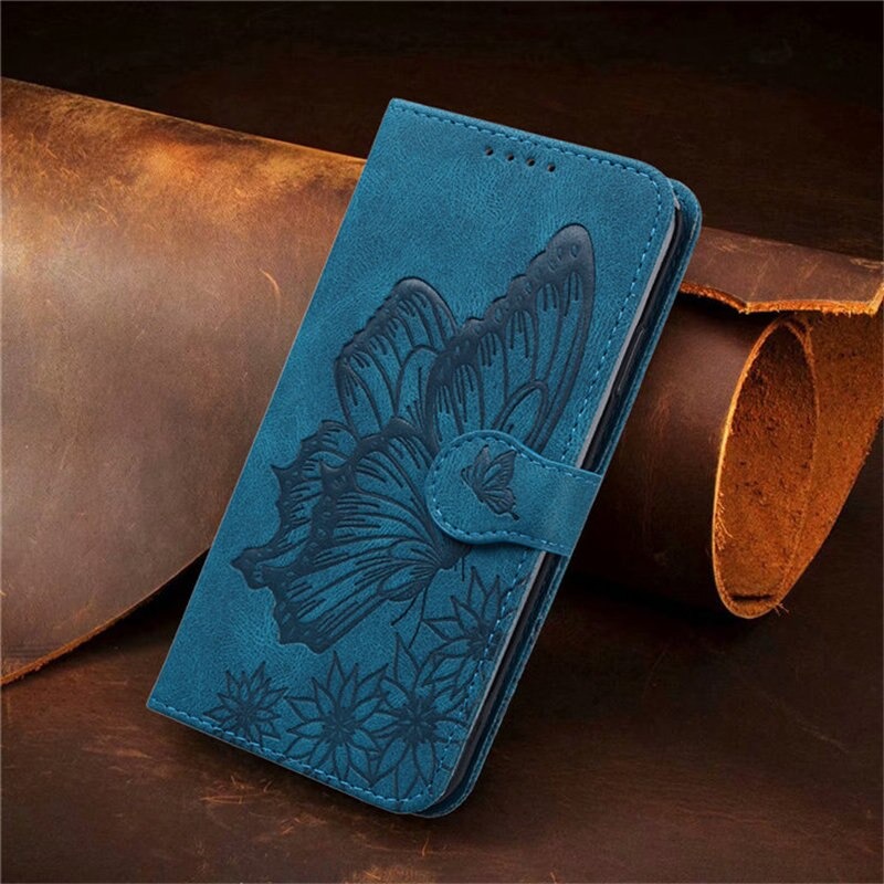 เคส Samsung Galaxy A52/A52 5G/A52s 5G #เคสฝาพับพิมพ์ลายผีเสื้อกับดอกไม้ Imprinted Butterfly Flowers Leather