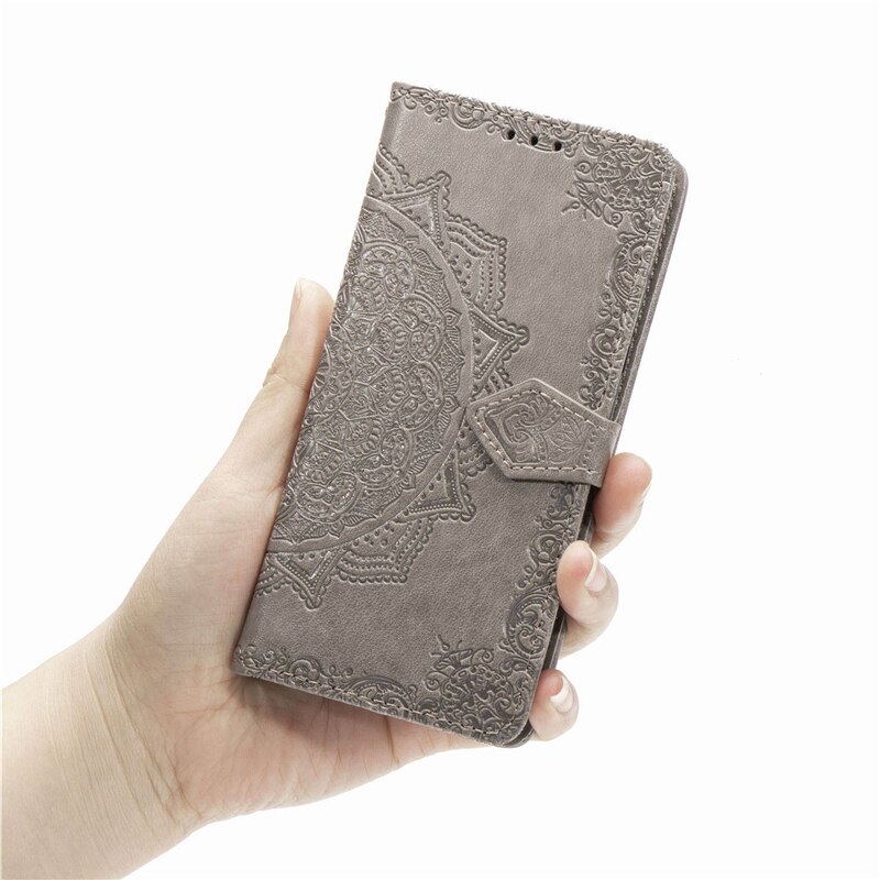 เคส Samsung Galaxy A71 5G #เคสฝาพับหนัง PU ผิวลายนูน Embossed Mandala Flower Leather Wallet