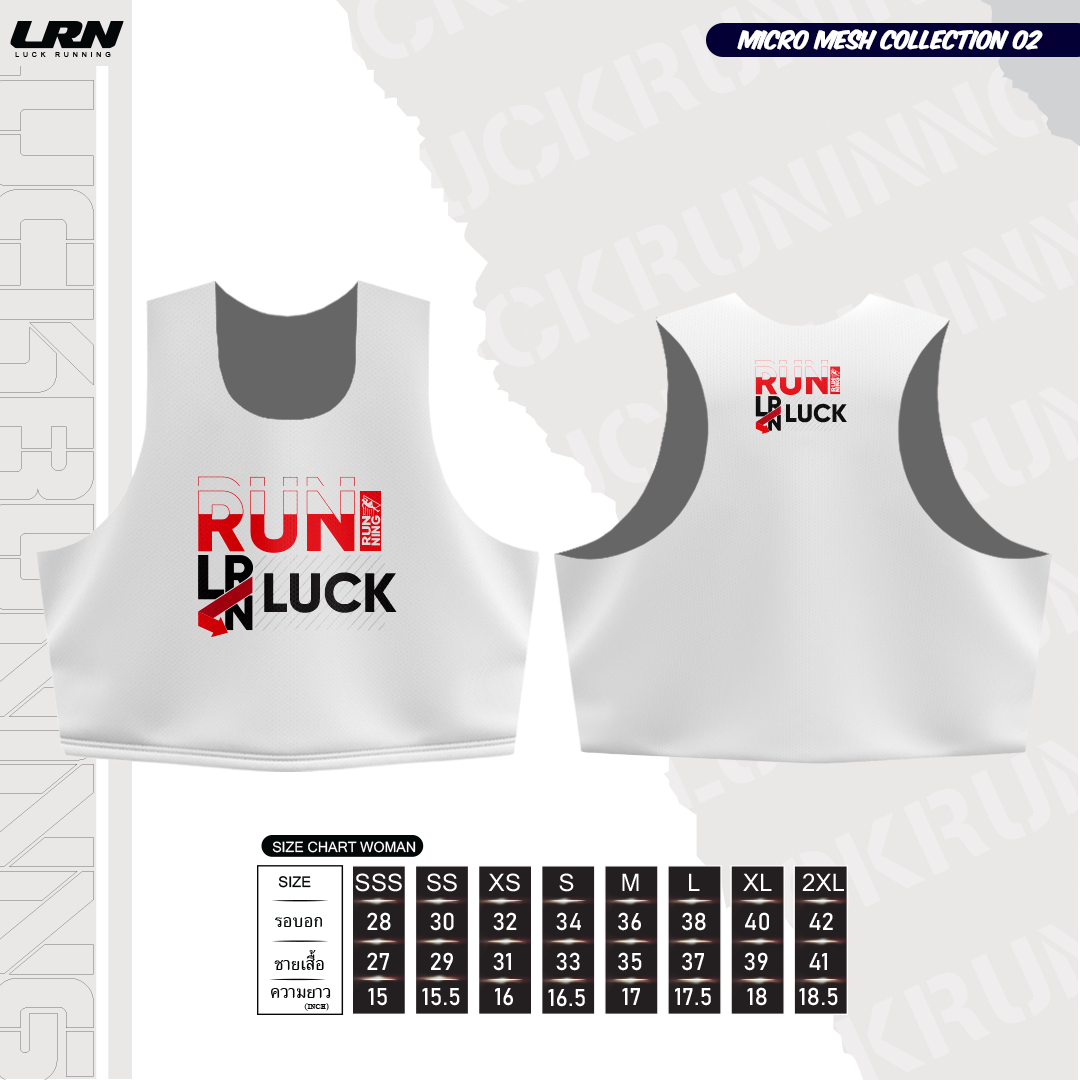 เสื้อวิ่งพิมพ์ลายกล้ามครอป LRN Collection 02 เนื้อผ้า Micro Mesh สำหรับวิ่งมาราธอน (MM10-04)