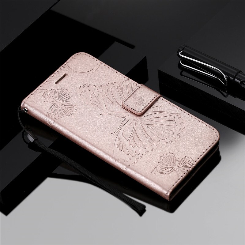 Case iPhone 13 Pro Max#เคสฝาพับหนัง PU Imprint Butterflies Pattern