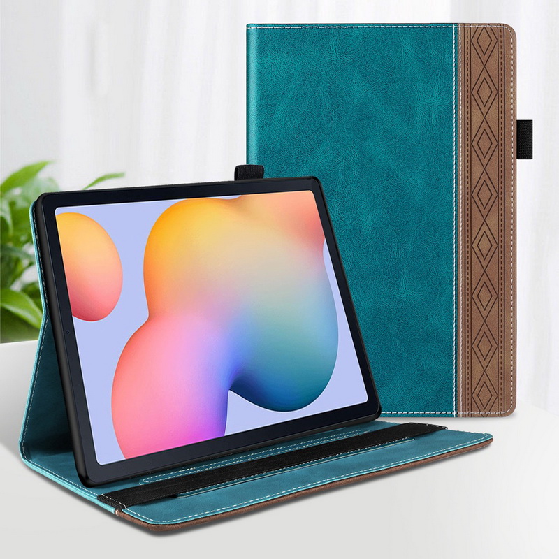เคส Samsung Galaxy Tab S6 Lite 10.4 SM-P610 P615 P617 #เคสแบบฝาพับหนัง PU มีช่องใส่บัตรสีทูโทน