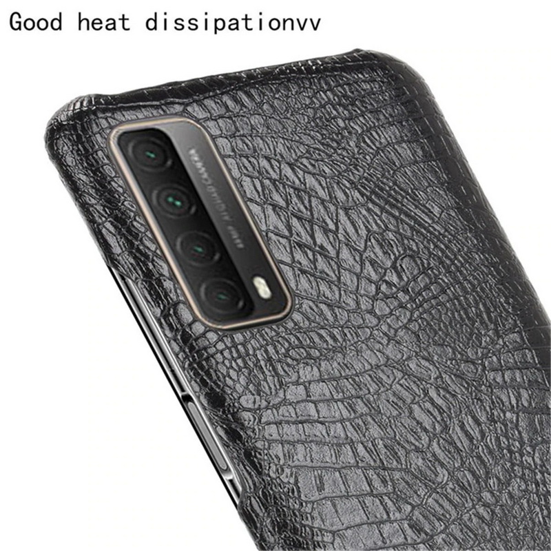 เคส Huawei Y7a #เคสฝาหลังพลาสติกแข็งเคลือบหนัง PU ลายผิวหนังจระเข้