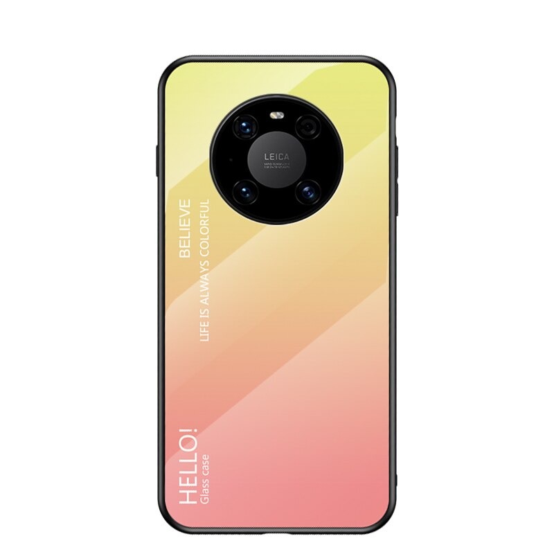 เคส Huawei Mate 40 Pro #เคสฝาหลัง Gradient Color Glass + PC + TPU Hybrid Case