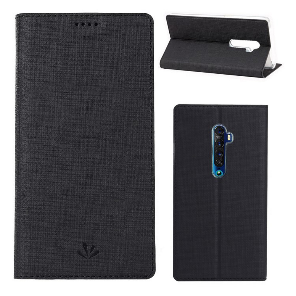 Case OPPO Reno 2F #เคสฝาพับหนัง PU VILI DMX Cross Texture Leather คุณภาพดี