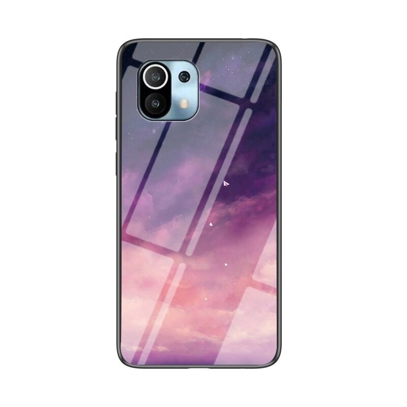เคส Xiaomi Mi 11 #เคสฝาหลัง Gradient Color Glass + PC + TPU Hybrid Case