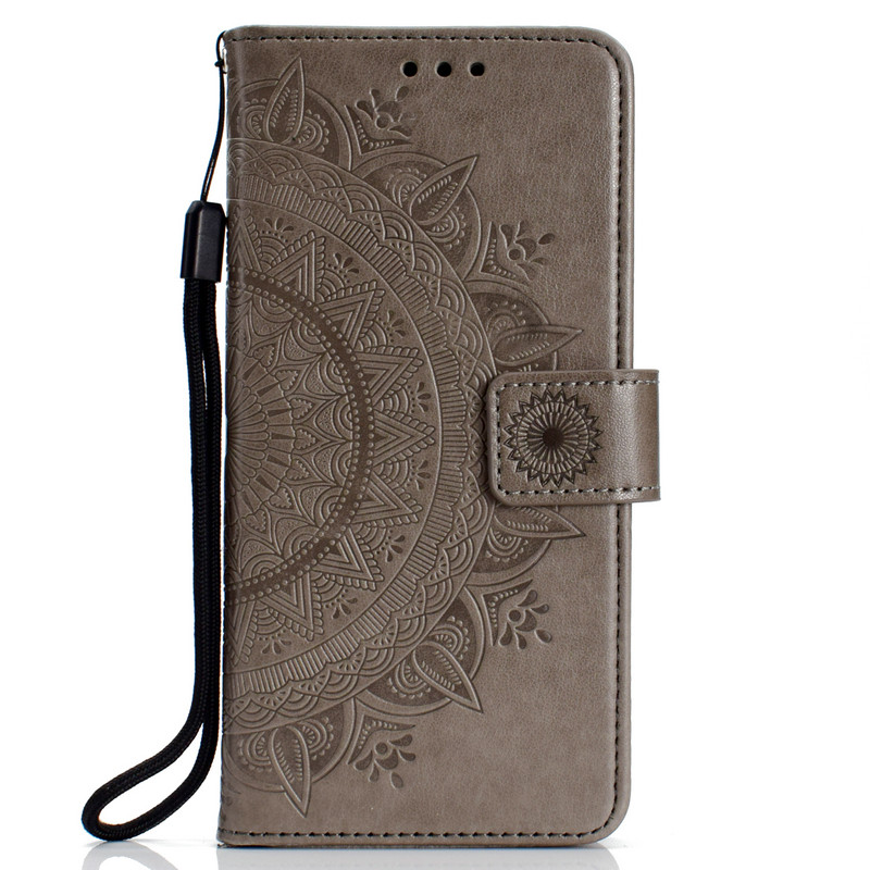 เคส Xiaomi Mi Note 10 Pro #เคสฝาพับหนัง PU ปั้มลาย Imprint Mandala Flower