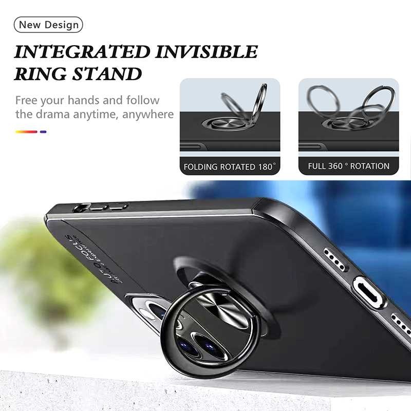 เคส Xiaomi 12 Pro #เคสฝาหลัง TPU Finger Ring Kickstand (แผ่นโลหะแบบ Built-in)