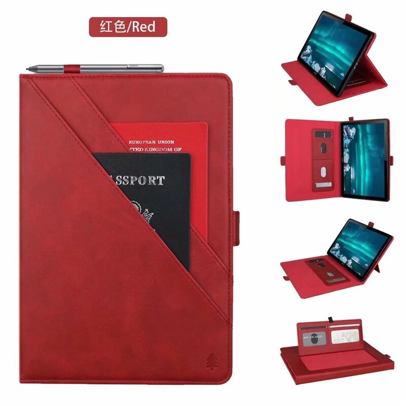 เคส Huawei MediaPad M6 10.8 inch #เคสฝาพับหนัง PU ช่องเสียบการ์ดภายนอกและภายใน Flip Card Slots Stand Leather
