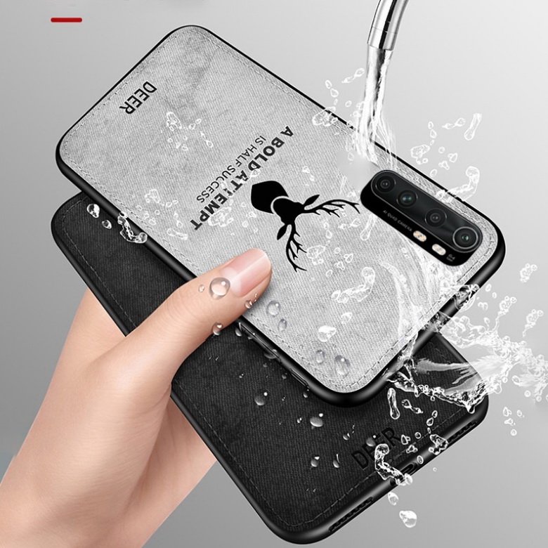 Case Xiaomi Mi Note 10 Lite #เคสฝาหลังเคลือบผิวผ้า PC + TPU Retro Velvet Cloth Coated
