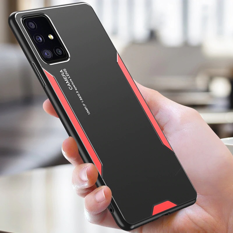 เคส Samsung Galaxy A71 5G #เคสฝาหลังไฮบริด Metal +TPU Shockproof metal back plate Phone Back Cover