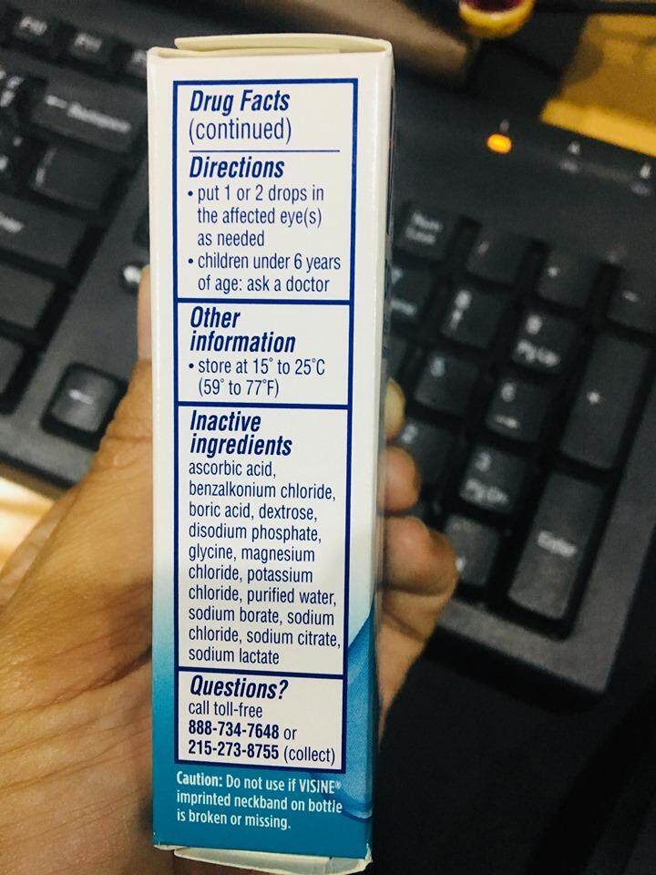 บรรเทาอาการแสบร้อน ตาแห้ง และระคายเคืองตา Dry Eye Relief, Lubricant Eye Drops, Sterile 15mL,30mL (Visine®)