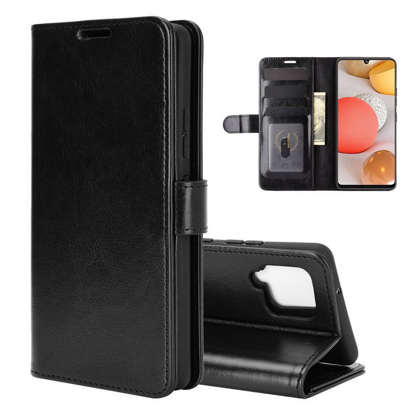 เคส Samsung Galaxy A42 5G #เคสฝาพับหนัง PU ผิวหนังม้าสไตล์กระเป๋าสตางค์