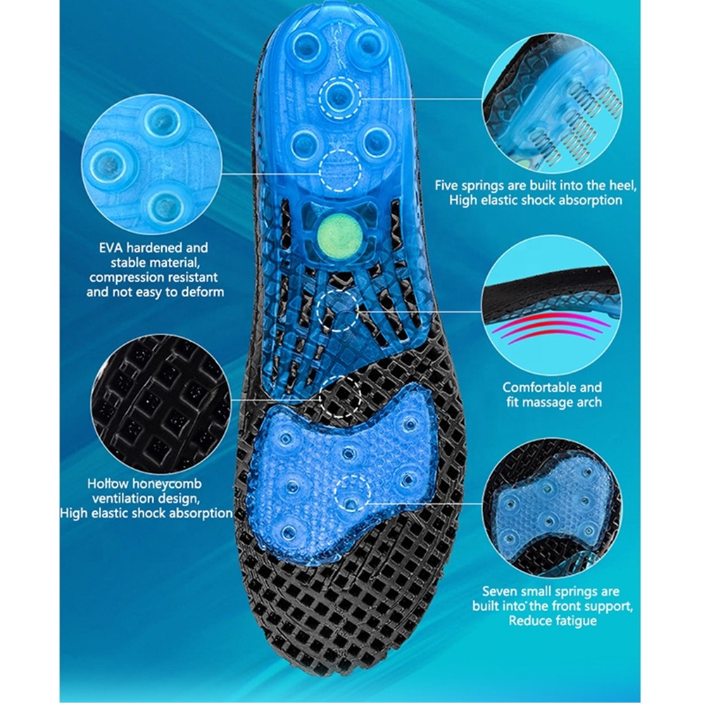 แผ่นรองพื้นรองเท้ากันกระแทก สำหรับวิ่ง Spring insole sport running (O6)