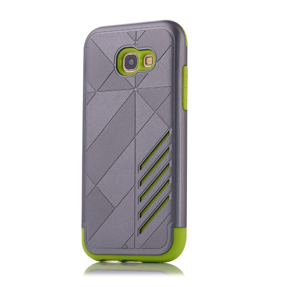 เคส Samsung Galaxy A7 2017 #เคสชุดหุ้มเกราะ Plastic+TPU Hybrid - สีเขียว/เทา #พร้อมส่ง