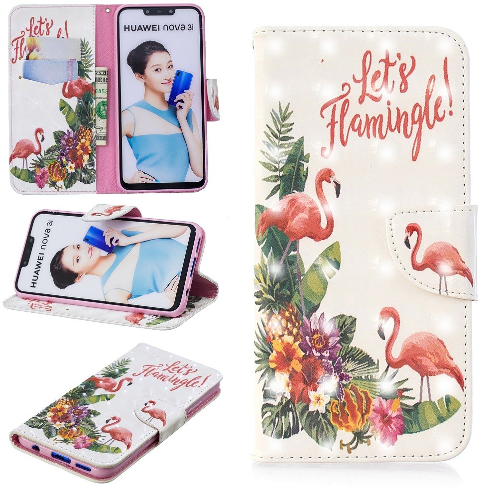 Case Huawei nova 3i #เคสฝาพับหนัง PU พิมพ์ลายสวยงามน่ารักๆแบบกระเป๋าสตางค์