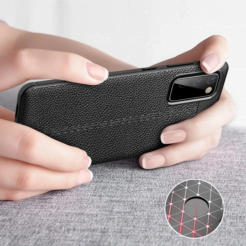 เคส Samsung Galaxy S20 FE/S20 FE 5G #เคสฝาหลัง TPU ผิวลิ้นจี่ช่วยป้องกันลายนิ้วมือและกันลื่นได้ดี