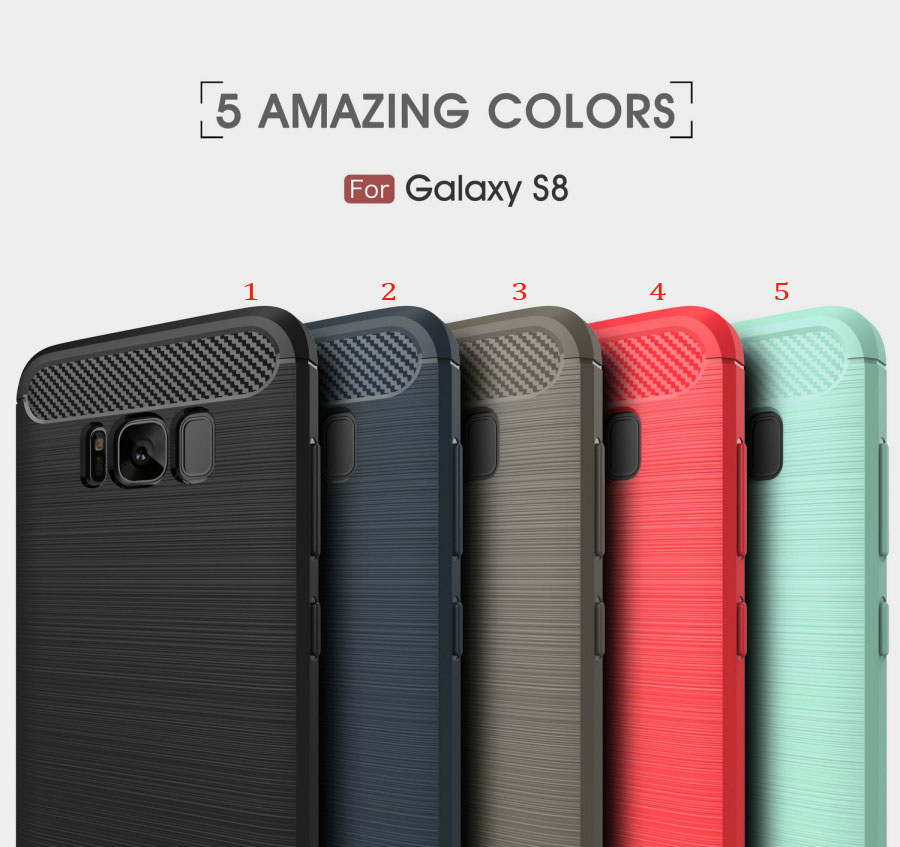Case Samsung S8 #เคสฝาหลัง TPU คาร์บอนไฟเบอร์ Brushed Case