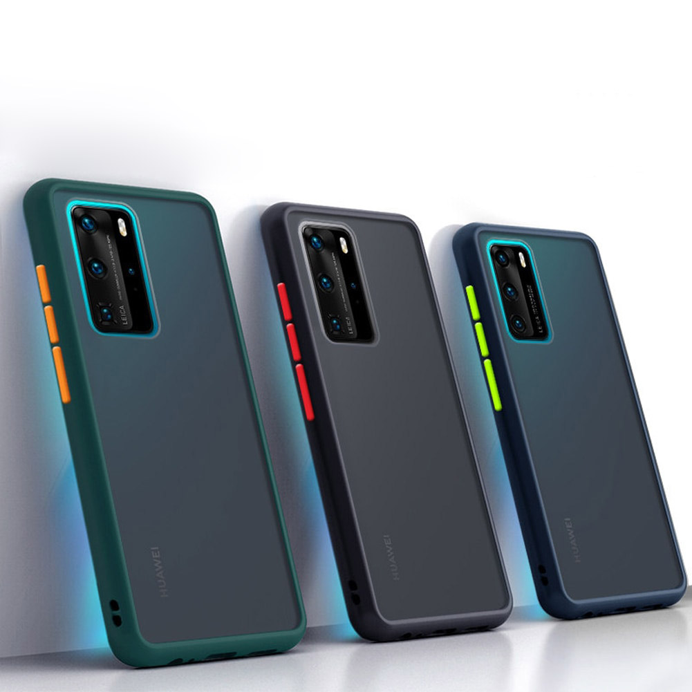 Case Huawei P40 Pro #เคสฝาหลังซิลิโคนโปร่งแสงขอบนิ่ม Frosted Translucent Silicone Case
