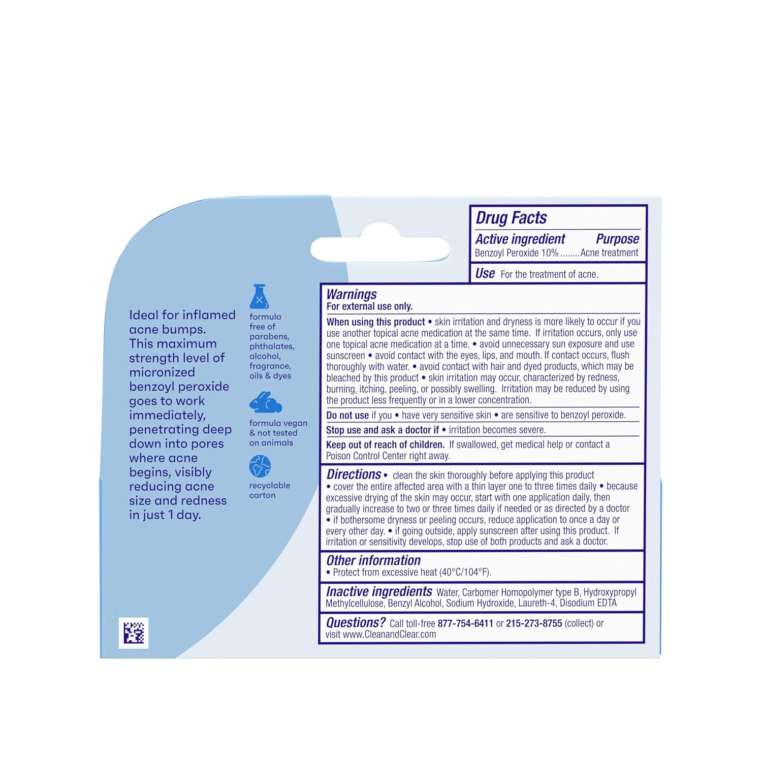 Clean & Clear® Persa-Gel 10 Acne Spot Treatment 30g คลีนแอนด์เคลียร์ เจลแต้มสิว