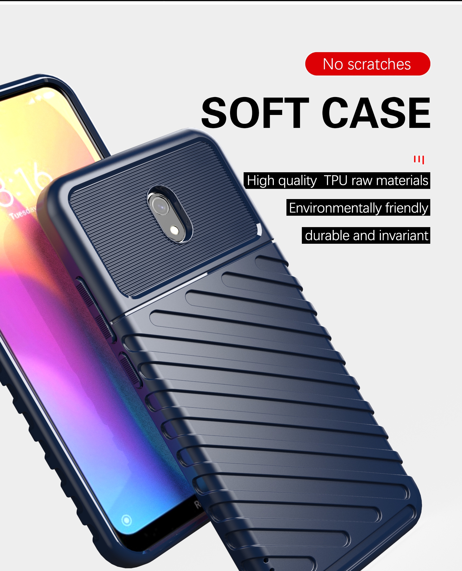 Case Xiaomi Redmi 8A #เคสฝาหลัง TPU อ่อน Thunder Series Twill Texture Soft TPU