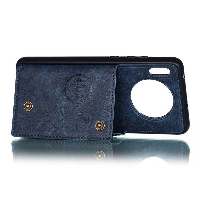 Case Huawei Mate 30 Pro #เคสฝาหลัง TPU เคลือบหนัง PU มีที่เก็บบัตร PU Leather Coated TPU Card Holder Magnetic Kickstand