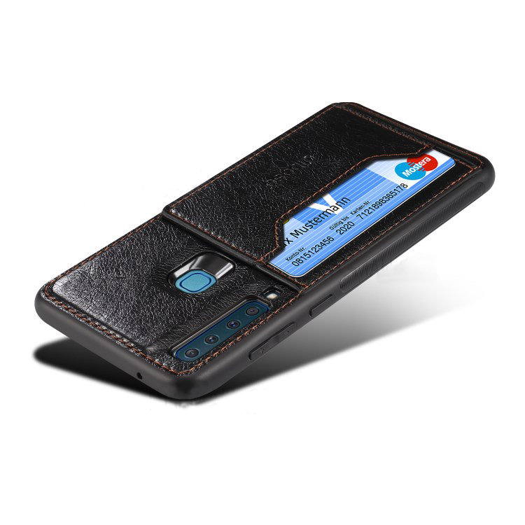 Case Samsung Galaxy A9 (2018) #เคสฝาหลัง TPU เคลือบหนัง PU Crazy Horse Leather Coated PC + TPU Hybrid