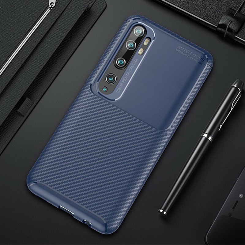เคส Xiaomi Mi Note 10 Pro #เคสฝาหลังนิ่ม Carbon Fiber Anti-drop TPU Protection