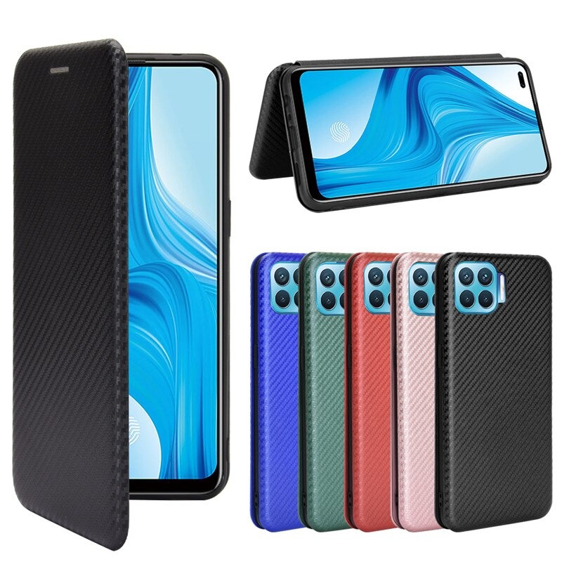 เคส OPPO A93 #เคสฝาพับลายคาร์บอนไฟเบอร์มีช่องใส่การ์ด Carbon Fiber Wallet Card Slot Magnet Stand Phone Cover