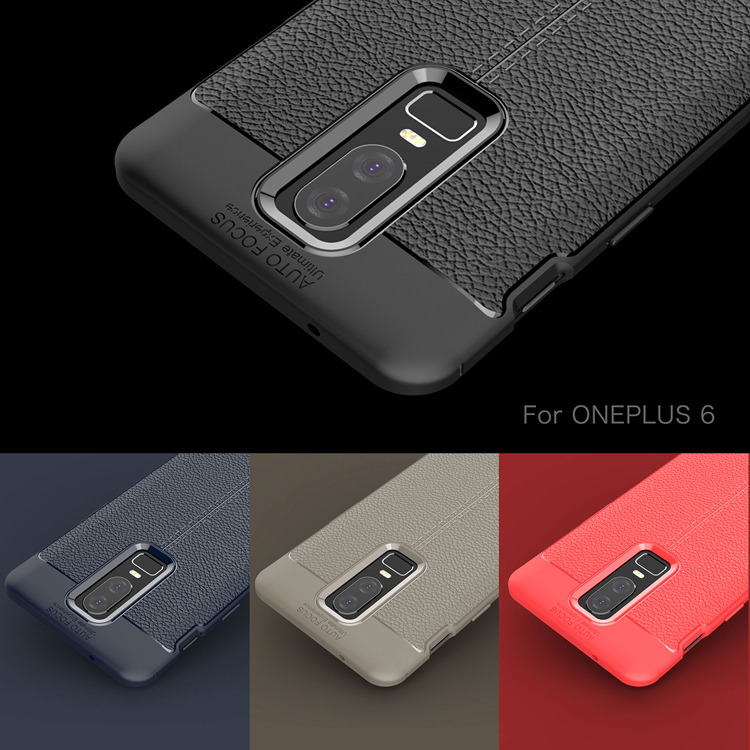 Case OnePlus 6 #เคสฝาหลัง TPU ผิวลิ้นจี่ช่วยป้องกันลายนิ้วมือและกันลื่นได้ดี