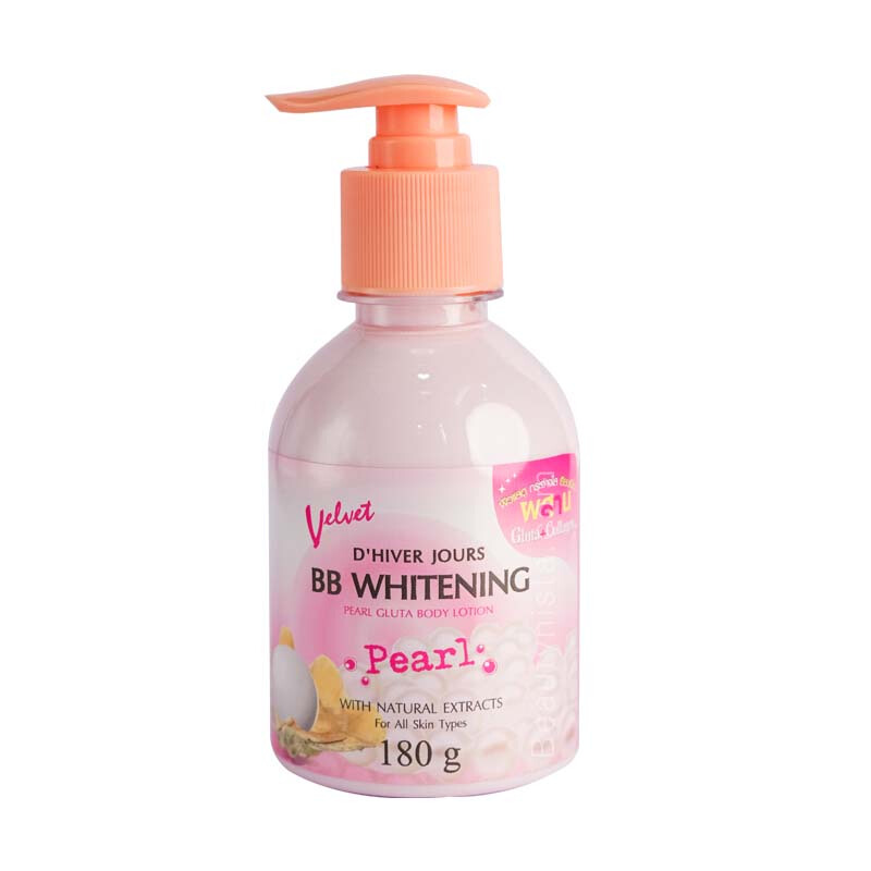 Velvet D'Hiver Jours BB Whitening Pearl Gluta Body Lotion 180g. เวลเว็ท ดิแวร์ จูส์ บอดี้โลชั่น