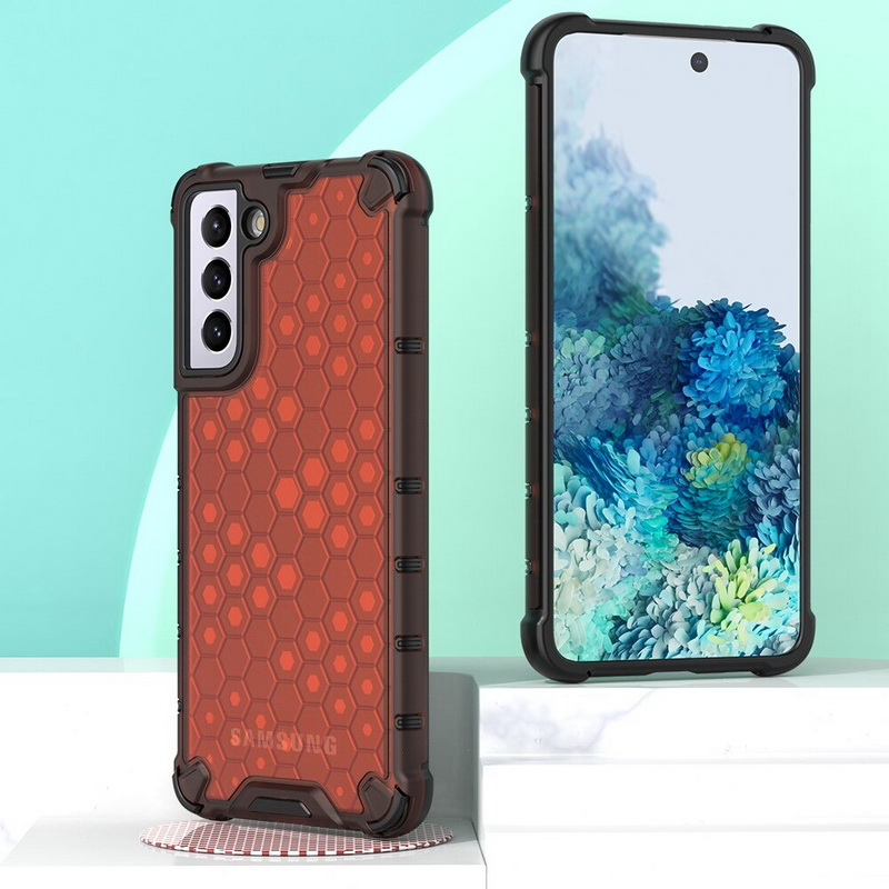เคส Samsung Galaxy S21+ #เคสฝาหลังกันกระแทก Honeycomb Shock Absorber TPU + PC + Silicone Hybrid