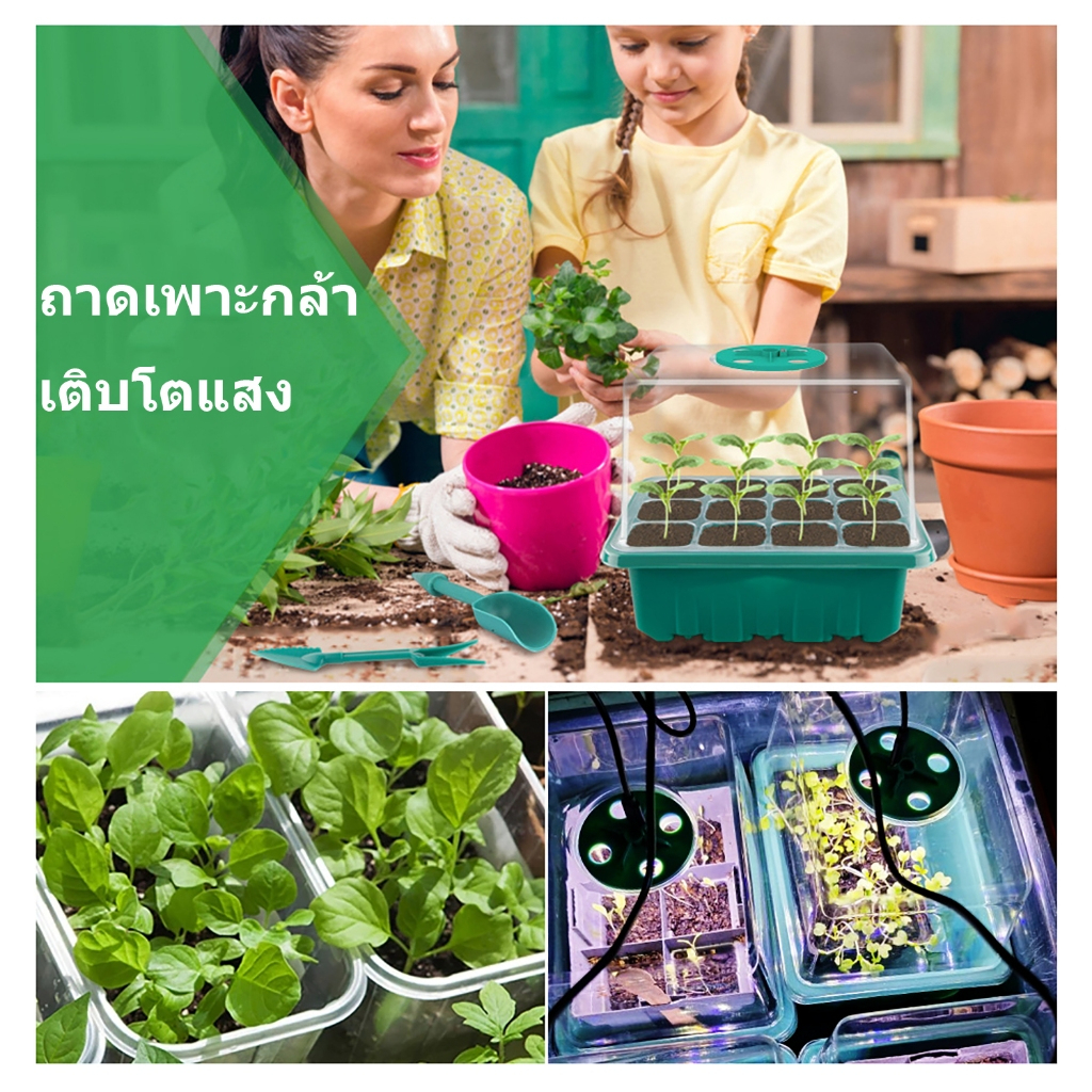 ถาดเพาะปลูกพืช มีไฟ LED ปรับได้ สําหรับเพาะเมล็ด แบบหลายรุ่น