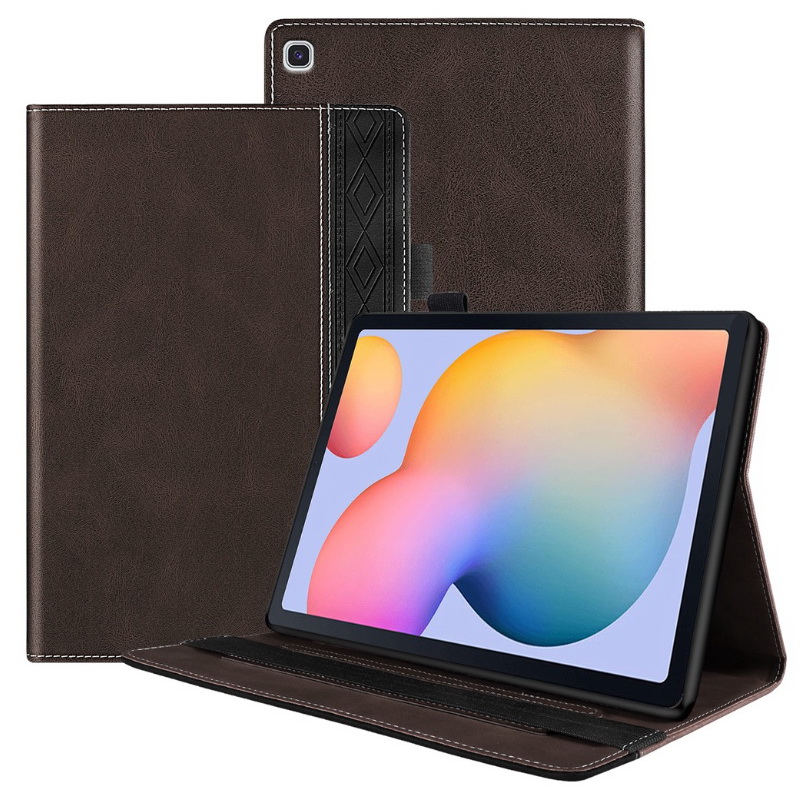 เคส Samsung Galaxy Tab S6 Lite 10.4 SM-P610 P615 P617 #เคสแบบฝาพับหนัง PU มีช่องใส่บัตรสีทูโทน