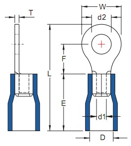 VINYL-INSULATED RING TERMINALS หางปลากลมหุ้ม