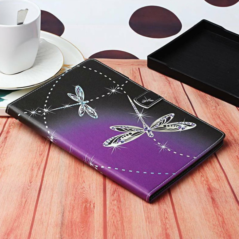 Case Samsung Galaxy Tab S7 SM-T870 SM-T875 #เคสฝาพับมีช่องเก็บบัตรพิมพ์ลายสวยๆ Pattern Printing Magnetic Leather
