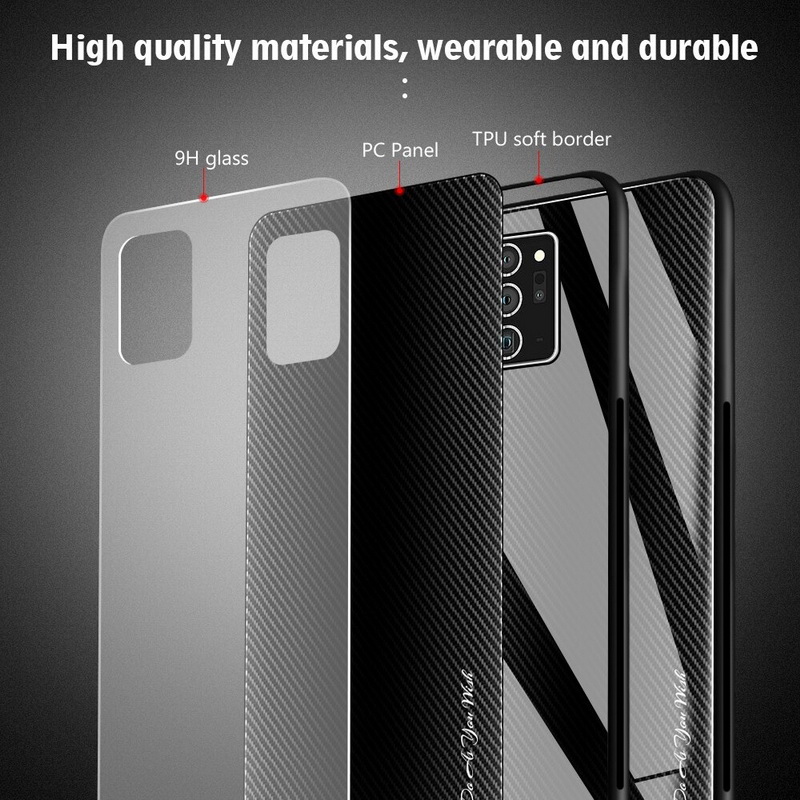 Case Samsung Galaxy Note 20 Ultra / Note 20 Ultra 5G #เคสฝาหลังด้านหลังผิวกระจกนิรภัยไล่ระดับสีขอบนิ่ม Gradient Tempered Glass Back + Soft TPU Edge