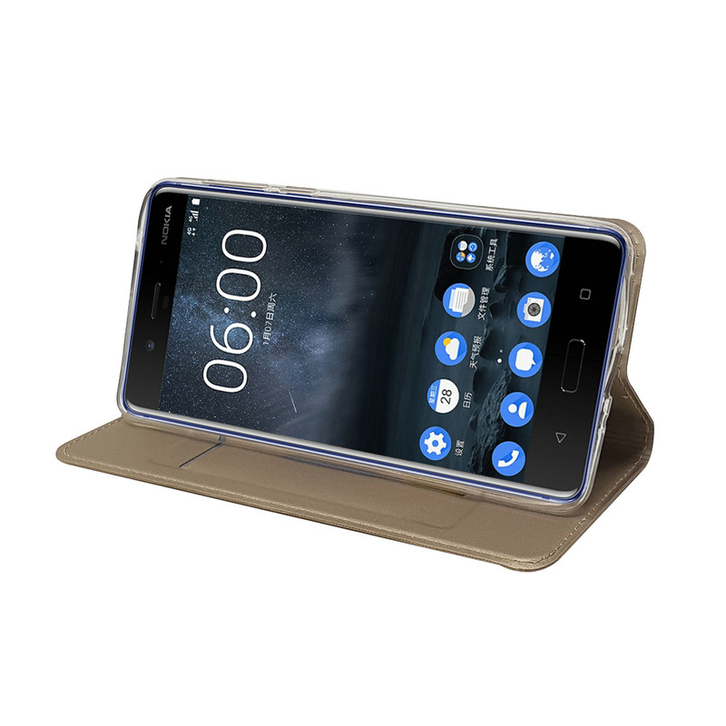เคส Nokia 8 #เคสฝาพับหนัง PU Magnetic Adsorption Stand Leather Card Holder สวยงามทันสมัย