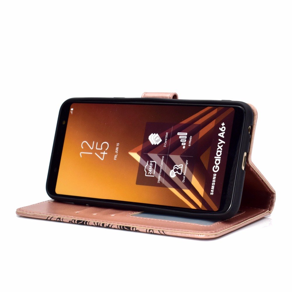 Case Samsung Galaxy A6+ (2018) #เคสฝาพับหนัง PU พิมพ์ลายแมนดาลา